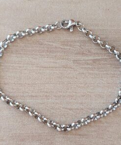 PULSERA DE ACERO ROLO 4.0. LARGO 18 CM + extension