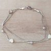 PULSERA DE ACERO VENECIANA DOBLE CON CORAZONES PASANTES Y BOLITAS. LARGO 19 CM.