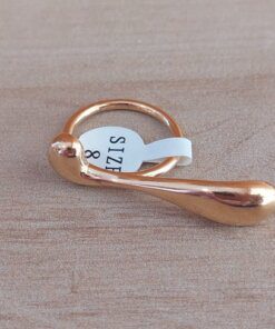 ANILLO DE ACERO DORADO TIPO CHUNKY ABIERTO ALARGADO