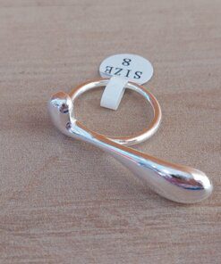 ANILLO DE ACERO BLANCO TIPO CHUNKY ABIERTO ALARGADO