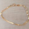 PULSERA DE ACERO DORADO SINGAPUR TUPIDA. LARGO 19 CM