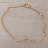 PULSERA DE ACERO DORADO ESLABÓN VENECIANA CON BOLITAS 2 MM. LARGO 19 CM