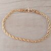 PULSERA DE ACERO DORADO SOGA 0.6 LARGO 18 CM.