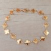 PULSERA DE ACERO DORADO ESLABÓN CONECTOR VAN CLEEF. LARGO 19 CM