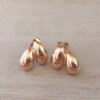 ARO DE ACERO DORADO DOBLE GOTA CON FRU FRU. TAMAÑO 15 X 10 MM