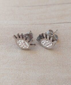 ARO DE ACERO FIGURA OJITO CON STRASS