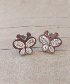 ARO DE ACERO FIGURA MARIPOSA CON STRASS