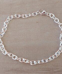 PULSERA DE ACERO BLANCO ESTILO TIFFANY 1.0 LARGO 18 CM