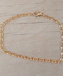 PULSERA DE ACERO DORADO CARACOL 2,5 MM. LARGO 18,5 CM