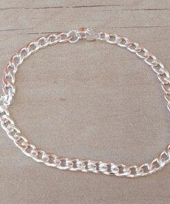 PULSERA DE ACERO BLANCO GRUMET 0.8. LARGO 18 CM CON EXTENSIÓN