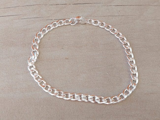 PULSERA DE ACERO BLANCO GRUMET 1.2 LARGO 19 CM