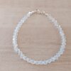 PULSERA DE TANZA CON MOSTACILLAS CRISTAL Y TERMINAL DE ACERO BLANCO CON 5CM DE EXTENSIÓN. LARGO 18 CM.