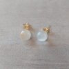 ARO DE ACERO DORADO OJO DE GATO BLANCO 8 MM.