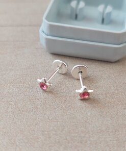 ABRIDOR PLATA ESTRELLA MINI CON STRASS ROSA
