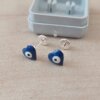 ABRIDOR PLATA ESMALTADO CORAZÓN CON OJITO TURCO AZUL
