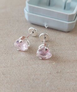 ABRIDOR PLATA CORAZÓN CUBIK ENGARZADO ROSA