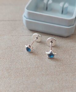 ABRIDOR PLATA ESTRELLA MINI CON STRASS CELESTE