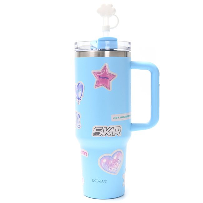 Vaso termico Skora con bombilla y tapón nube 1200ml x1u - Imagen 6
