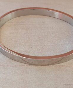 PULSERA DE ACERO ESCLAVA OVALADA CON BISAGRA 6 MM.