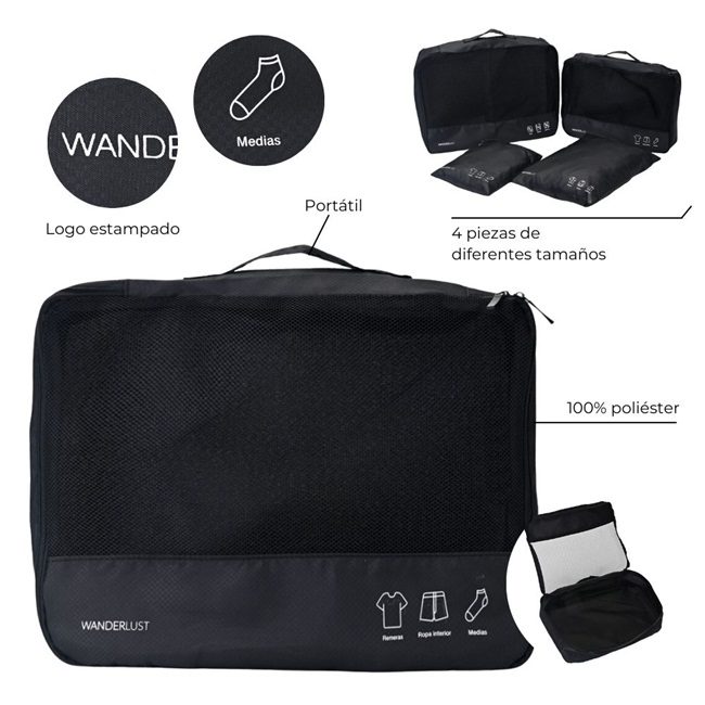 Set Organizador de Ropa Wanderlust x4 x1u - Imagen 3