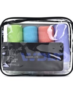 Set Envases Para Rellenar Viaje X 4 Unidades de 90 ml de silicona Wanderlust x1u