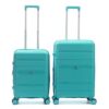 Set Valijas Skora BS AS Hard PP Turquesa 24 y 20 ,doble rueda fija, expandible y cerradura de combinacion x1u