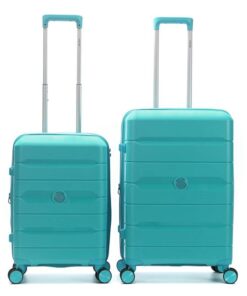Set Valijas Skora BS AS Hard PP Turquesa 24 y 20 ,doble rueda fija, expandible y cerradura de combinacion x1u