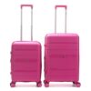 Set Valijas Skora BS AS Hard PP Fucsia 24 y 20 ,doble rueda fija, expandible y cerradura de combinacion x1u