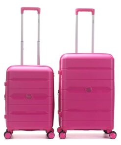 Set Valijas Skora BS AS Hard PP Fucsia 24 y 20 ,doble rueda fija, expandible y cerradura de combinacion x1u