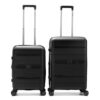 Set Valijas Skora BS AS Hard PP Negro 24 y 20 ,doble rueda fija, expandible y cerradura de combinacion x1u