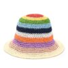 Sombrero capelina tejida multicolor simil crochet x1u