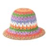 Sombrero capelina tejida multicolor simil crochet x1u