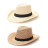 Sombrero cowboy ala corta borde desflecado x1u