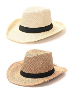 Sombrero cowboy ala corta borde desflecado x1u