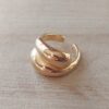 ANILLO DE ACERO DORADO TIPO CHUNKY DOBLE SIMÉTRICO, ABIERTO