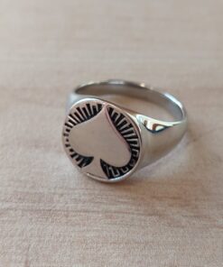 ANILLO DE ACERO AS DE PICA