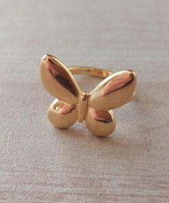ANILLO DE ACERO DORADO TIPO CHUNKY MARIPOSA