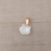 DIJE DE ACERO DORADO OSTRA PERLA 13 MM