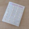 BLISTER DE AROS DE ACERO BLANCO CUBIK 4 MM BLANCO X 12 PARES