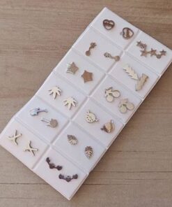BLISTER DE AROS DE ACERO FIGURA PULIDA CON ESPESOR X 12 PARES EN ALMOHADILLA EXHIBIDORA