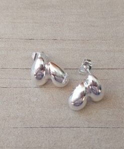 ARO DE ACERO BLANCO FORMA DOBLE GOTA. TAMAÑO 14 MM