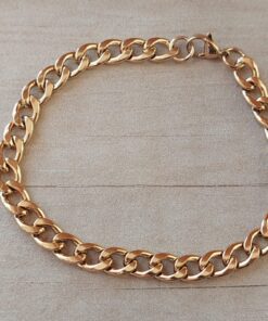 PULSERA DE ACERO DORADO GRUMET 1.8 LARGO 21 CM