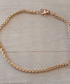 PULSERA DE ACERO DORADO ESPIGA 2.4. LARGO 20 CM