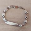 PULSERA DE ACERO ESLABÓN CONECTOR RAYADO CON CHAPA APTA PARA GRABAR DE 10 X 35 MM. LARGO 22,5 CM