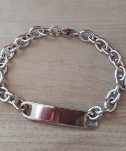 PULSERA DE ACERO TIFFANY 2.0 CON CHAPA APTA PARA GRABAR DE 10 X 30 MM. LARGO 22 CM
