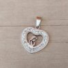 DIJE DE ACERO VIRGEN NIÑA CORAZÓN STRASS. MEDIDA 20 MM