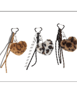 LLAVERO CORAZÓN ANIMAL PRINT Pack x 6 unidades surtidas en color