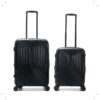 Set Valijas Wanderlust Urban HARD PP Negro 24 y 20 pulg ,doble rueda fija, expandible y cerradura de combinacion x1u