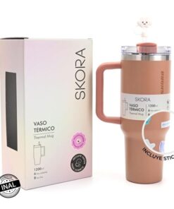 Vaso termico Skora con bombilla y tapon nube 1200ml x1u