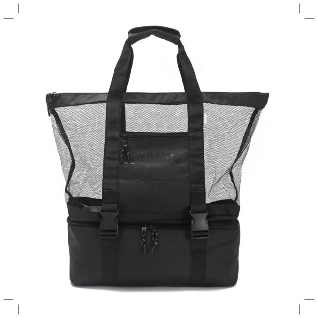 Bolso Playero Mesh 41x16x50 cm con lunchera desmontable. Acceso con cierre, x1u